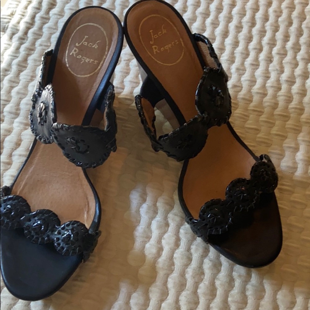 Jack Rogers Black Wedge